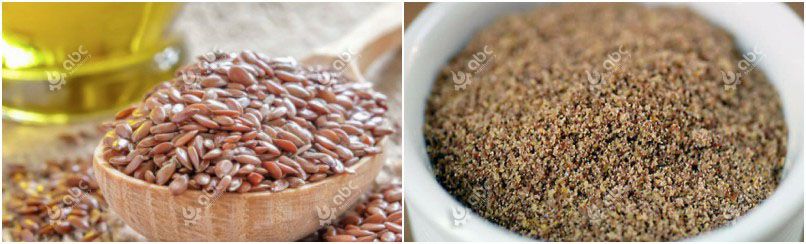 flaxseed oil and residual meals of high protein