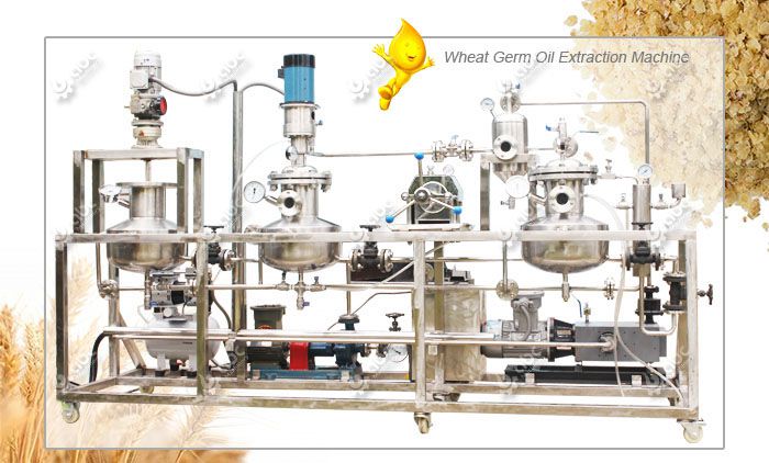 solvent extraction machine for processing wheat germ
